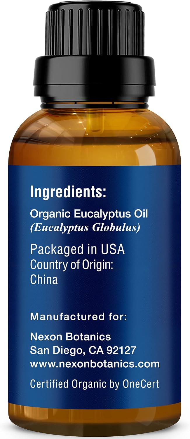 Organic Eucalyptus Essential Oil 30 ml - Pure Eucalyptus Essential Oil for Diffuser - Eucalyptus Oil Essential Oil for Sauna - Essential Oils Eucalyptus - Aceite de Eucalipto - Nexon Botanics