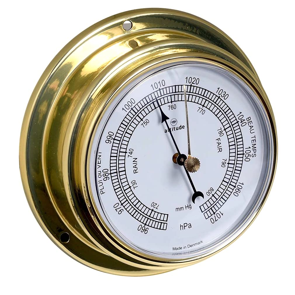 Delite 852b Altitude Schiffsbarometer Messing B x H 127 mm x 50 mm