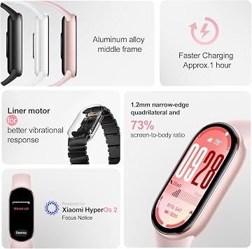 XIAOMI Mi Smart Band 10 (2025) - 1.72 AMOLED Display | 21 Days Battery Life | Touchscreen, Multi-Sport Tracker, Activity Tracker, Heart Rate Monitor | BT5.4 - Mystic Rose