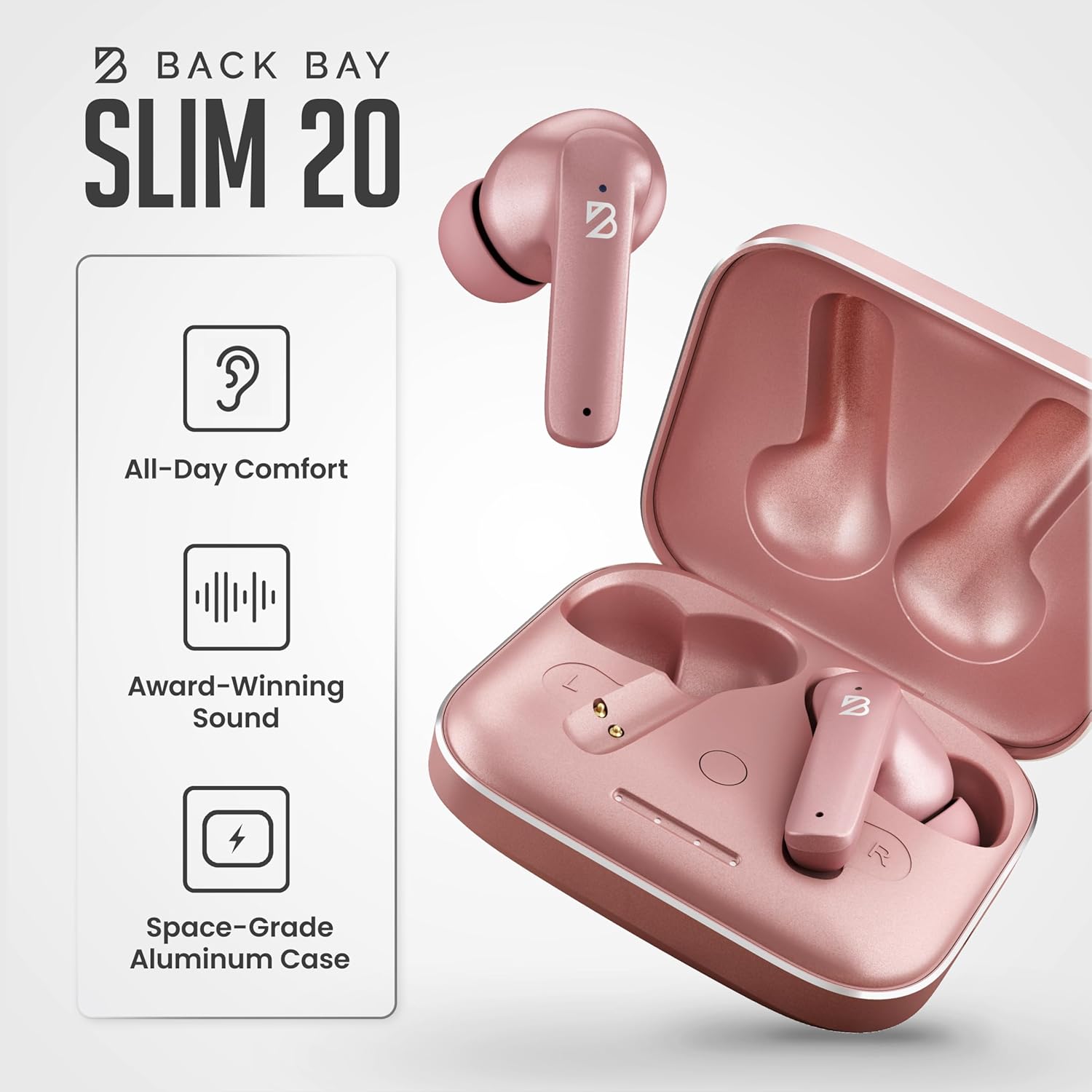 Back Bay Audio - USA-Based - iPhone + Android Earbuds Wireless Bluetooth V5.3, Sweatproof Blue Tooth Ear Buds Android Phones, Small Bass Earphones with Wireless Mic for iPhone Bluetooth Ear Buds - Image 3