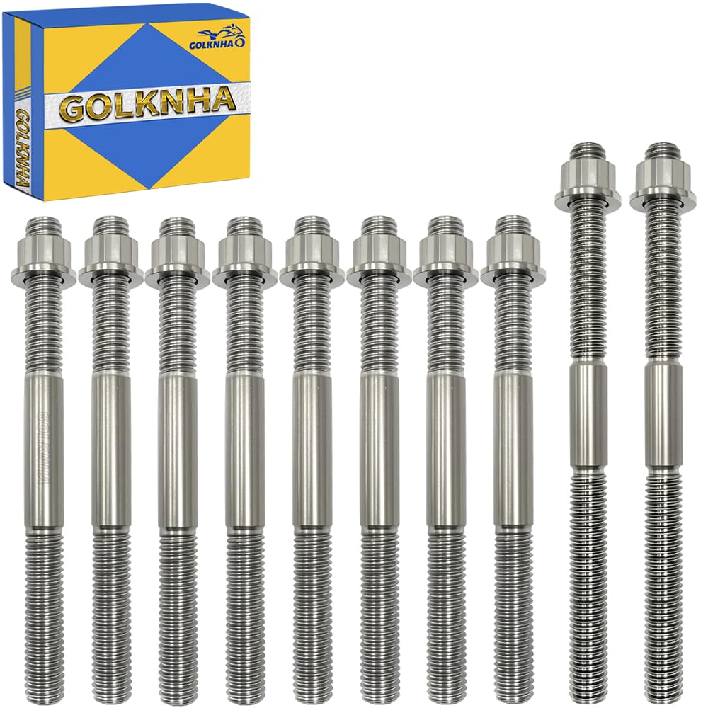 Titanium Crankcase Top Bottom Stud Kit Compatible with Yamaha Banshee 350 YFZ350 OEM# 90116-08232-00 90116-08064 95707-085000000