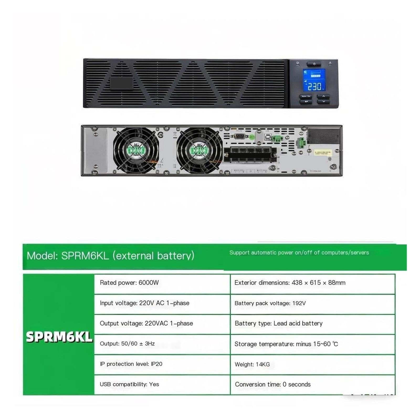 Gruppo di continuità UPS online da 6000VA, SPRM6KL da 6000W