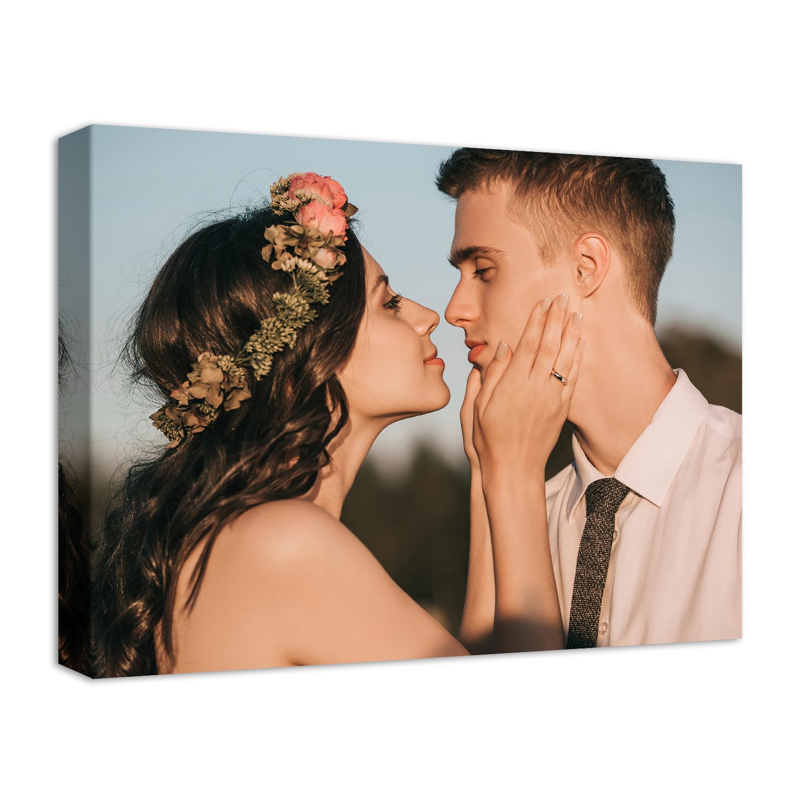 Jiuqinghua Personalized Custom Framed Canvas Prints With Your Photos - Photo On Canvas Wall Art Perfect for Bedroom Living Room Wedding Baby Pet