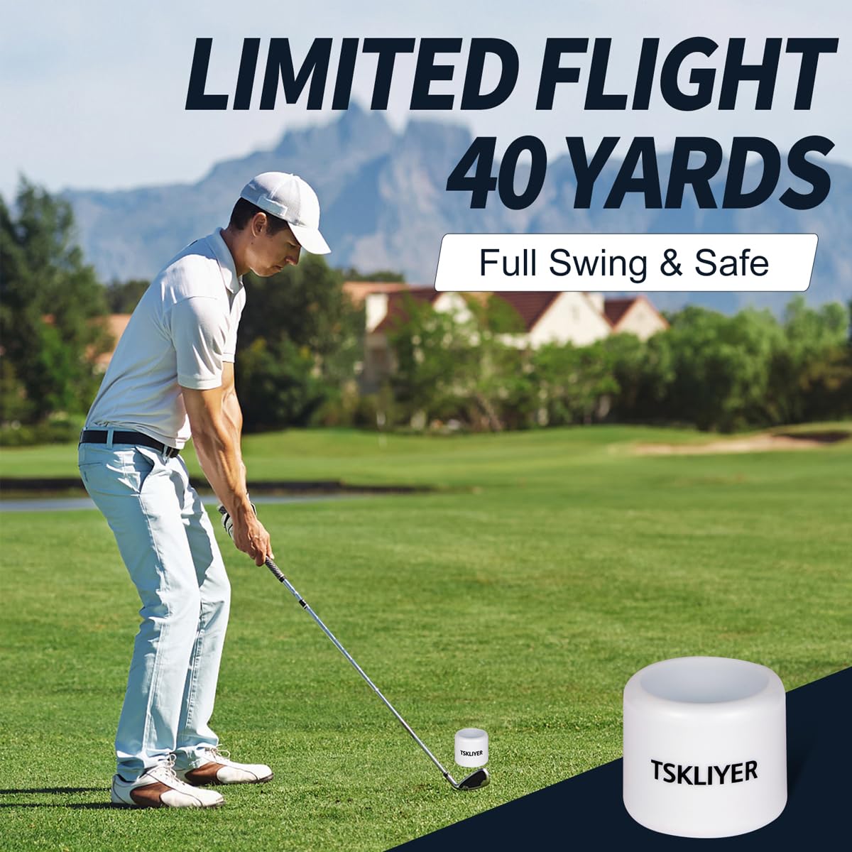 12 pelotas de golf de práctica, ayuda de entrenamiento de golf de vuelo limitado para todos los golfistas en el campo de conducción interior del patio trasero