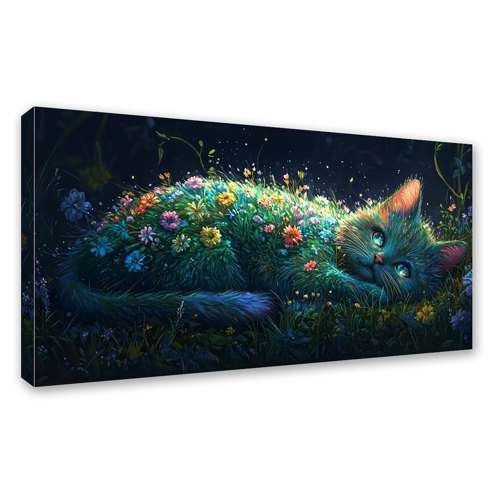 Diamond Painting Adultos Animal Pintura Diamante, Gato Diamond Painting 5D Completo, DIY Cuadrado Cristal Bordado Punto de Cruz Cuadros de Diamantes para Decoracion Hogar, Regalo Mujer 120x60cm 0J-786