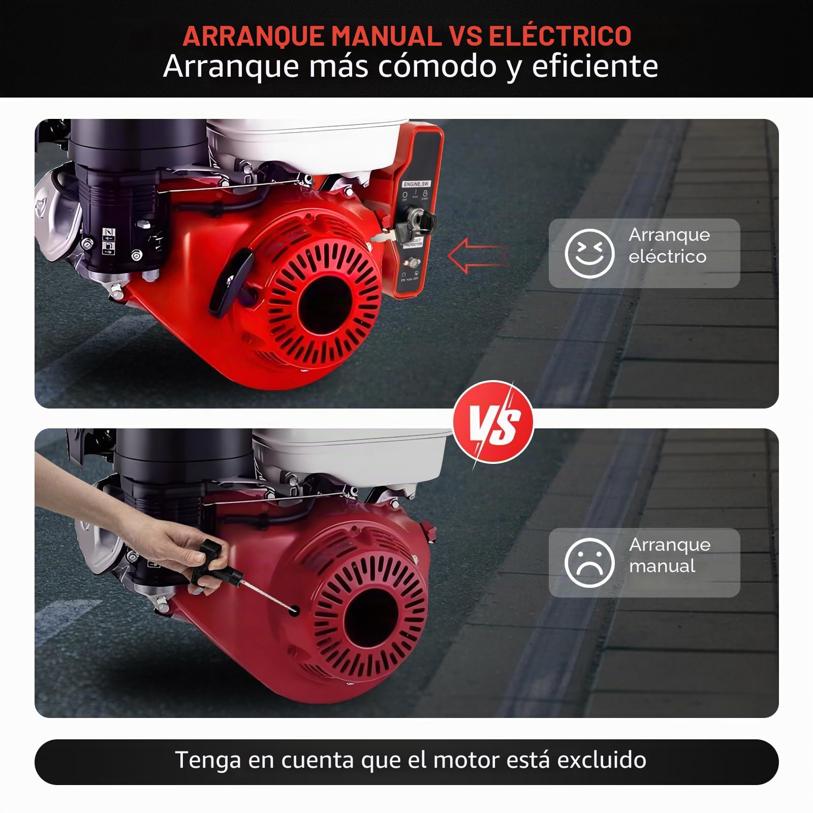 Kit de arranque eléctrico para Honda GX160 5,5 CV GX200 6,5 CV, volante de inercia, motor de arranque, interruptor de llave, motores y generadores con imán de arranque