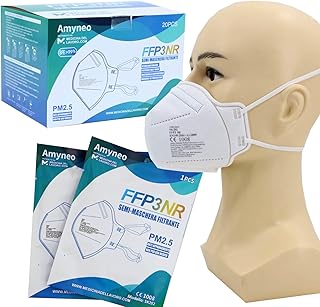 Gesponserte Anzeige – 20 FFP3 Mund- und Nasenschutz Maske mit EC Zertifizierung, 5 Lagige Maske ohne Ventil, Staub- und Pa...