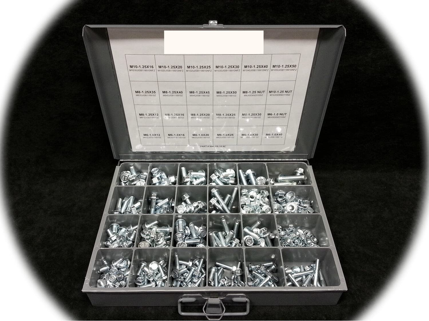 Metric J.I.S. Flange Nut & Bolt/Screw Assortment Kit M6, M8 & M10 400pcs Hardware Fastener Kit Set RV9103S