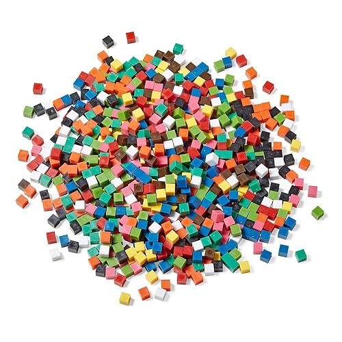 Miniatura 4 de hand2mind Bloques de plástico, cubos de conteo para matemáticas de niños, bloques de 0.4 in para manualidades preescolares, manipuladores de