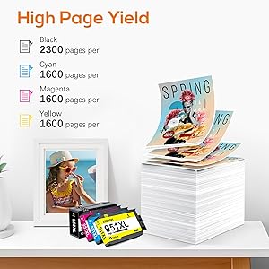 950XL 951XL Ink Cartridges Combo Pack Replacement for HP 950 951 / 950XL 951XL, Compatible with HP OfficeJet Pro 8600 8610 8620 8630 8640 8660 251DW 276DW High Yield 4-Pack