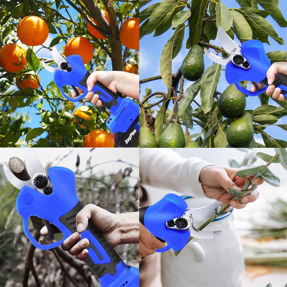 Sécateur portable, sécateur électrique pour le jardinage,25 mm,coupe-branches sans fil, 2 batteries de 1.5Ah et chargeur rapide Sécateur et ciseaux d'élagage pour cerisier, pommier et citronnier : Amazon.fr: Jardin