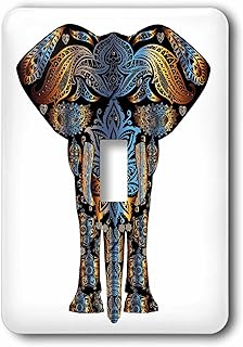 3dRose lsp_252088_1 Decorative India Elephant Colorful Toggle Switch, Mixed