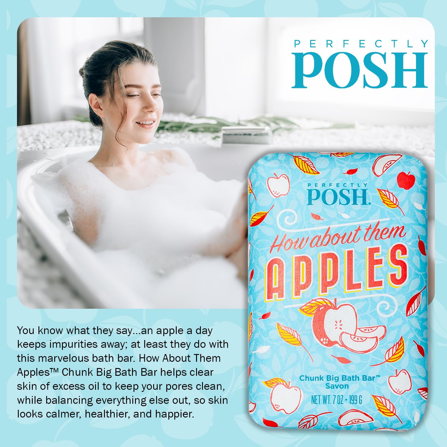 Perfectly Posh - How About Them Apples - Big Bath Bar - 199 g image 2