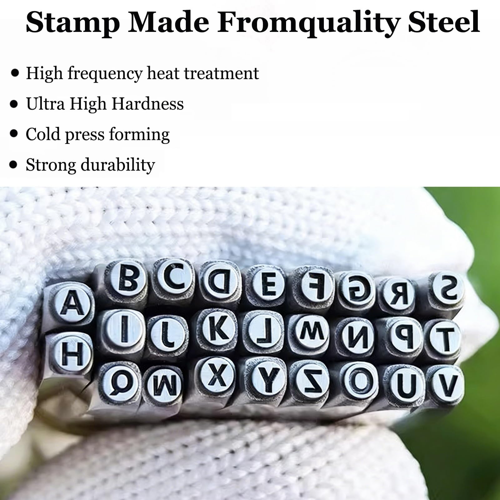 Juego Completo De Punzones De Letras Con Herramienta De Estampado De Metal Para Creación De Cuero Y Joyería De Madera DIY(26pcs,2mm)