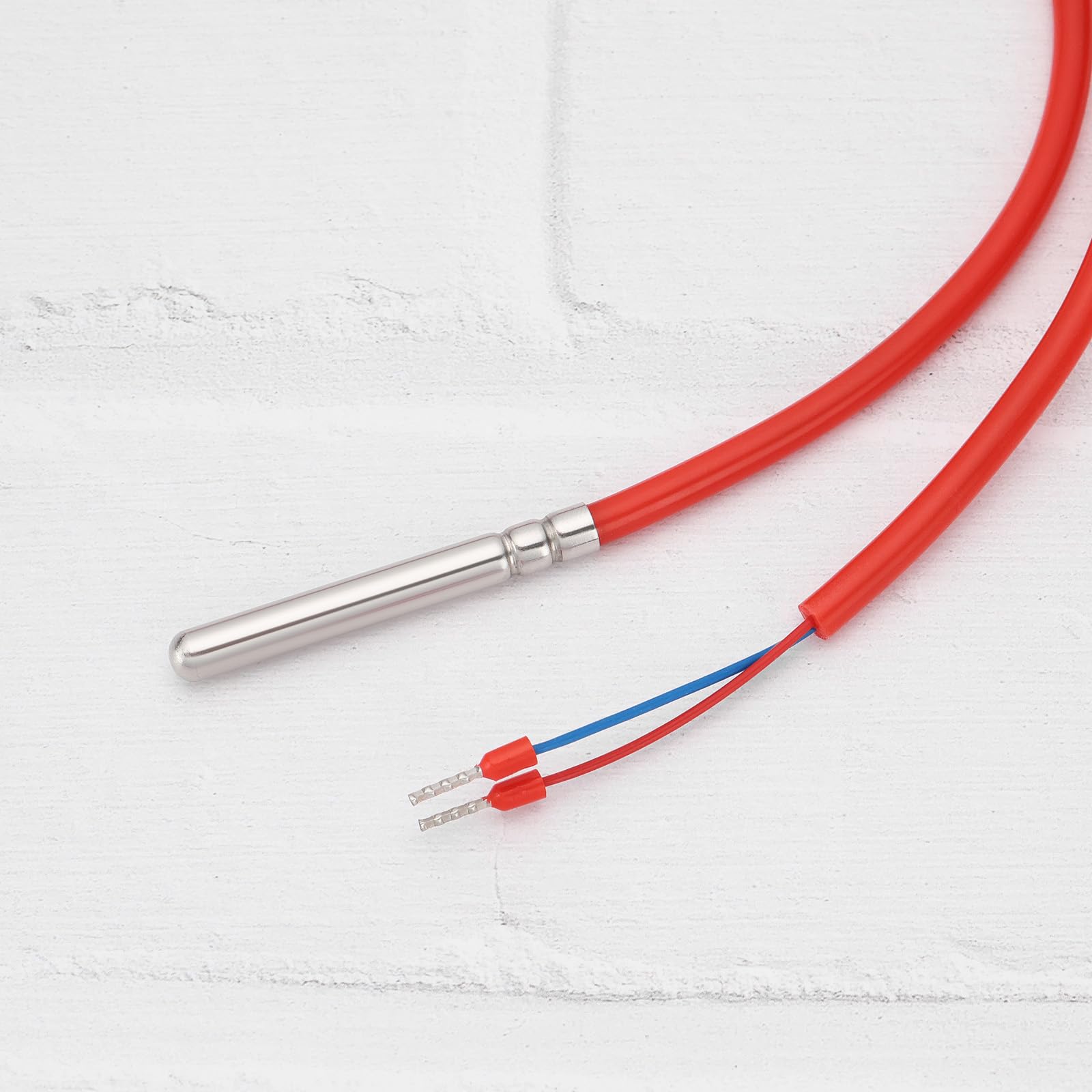 Lot de 2 sondes de capteur de température étanches NTC10K de -50 °C à + 200 °C - Convient pour le chauffage et le contrôle des systèmes solaires - Technologie de ventilation - Fil de 2