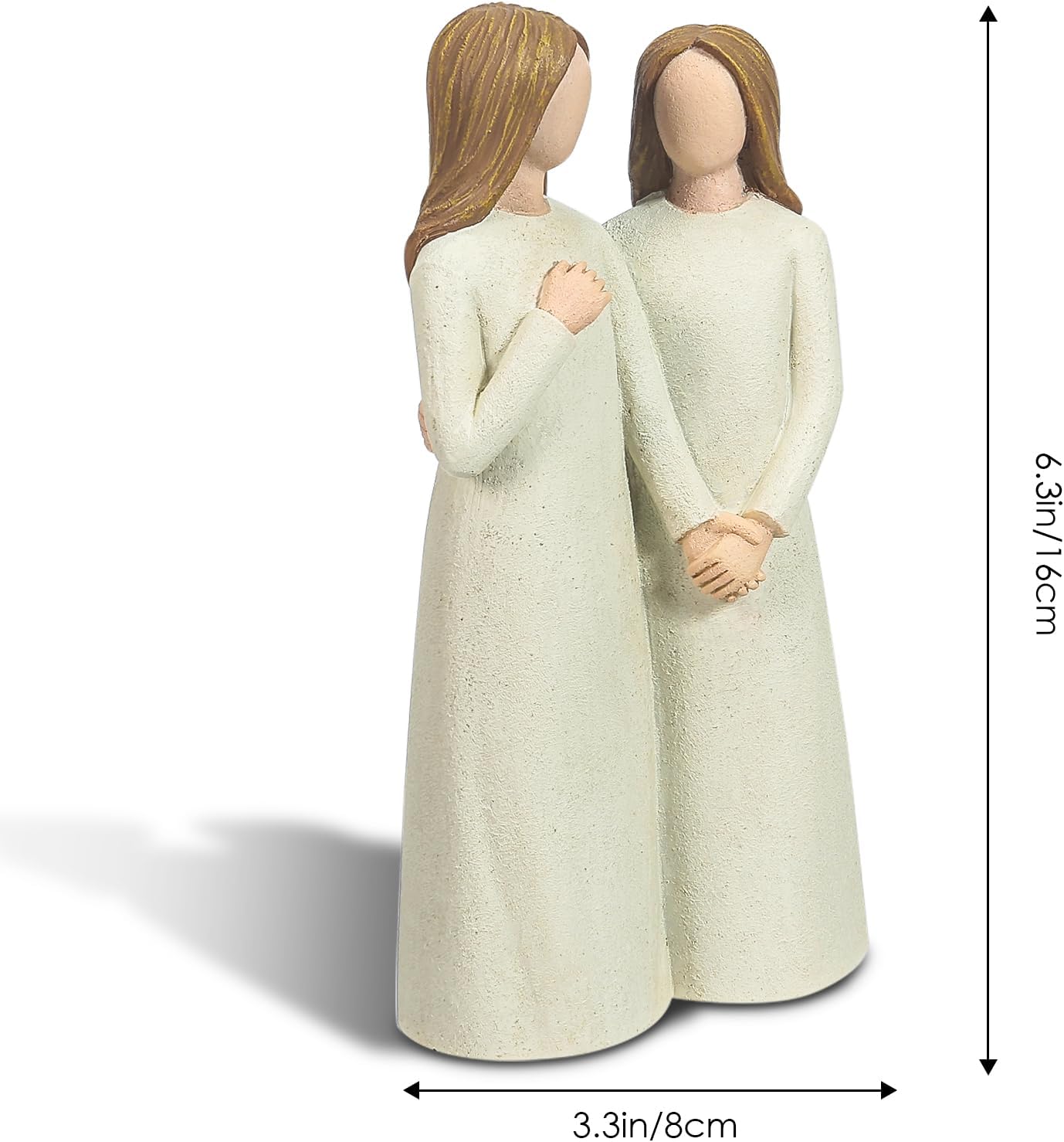 Mother and Daughter Figurines, Gifts for Mom from Adult Daughter, Sculpted Hand-Painted Statues Mother in Law Gifts for Mother’s Day Anniversary Birthday Christmas - Image 7