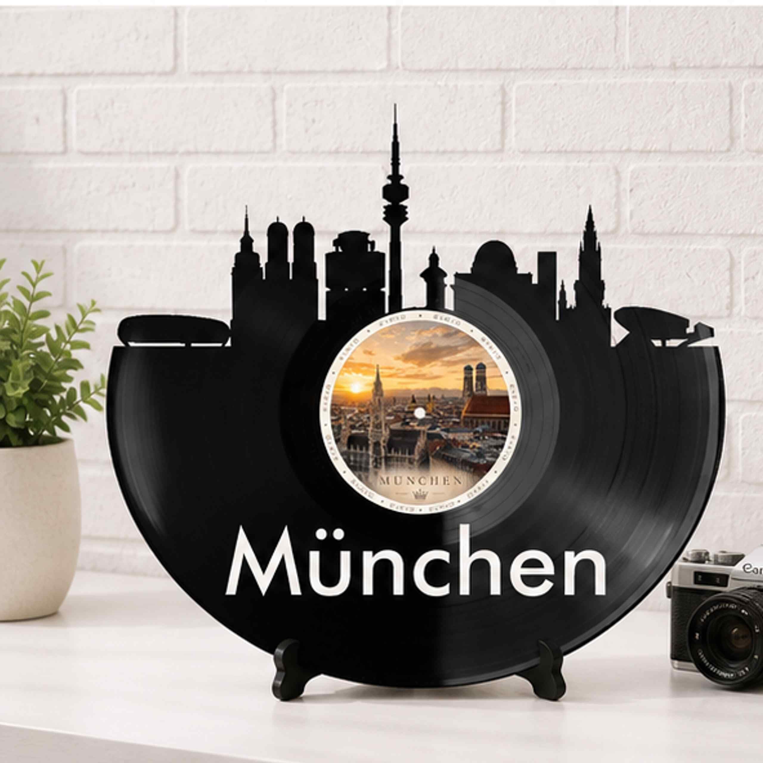 EVEVO D0014 - Decorazione da parete a forma di disco di Monaco di Baviera, in vinile, ideale come regalo per gli appassionati di Monaco di Baviera, per gli amanti dell'Oktoberfest