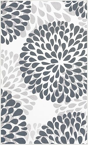 Miniatura 8 de Moderno diseño floral de círculos de fácil limpieza para sala de estar, dormitorio, oficina en casa, cocina, alfombra de área que no se desprende 3