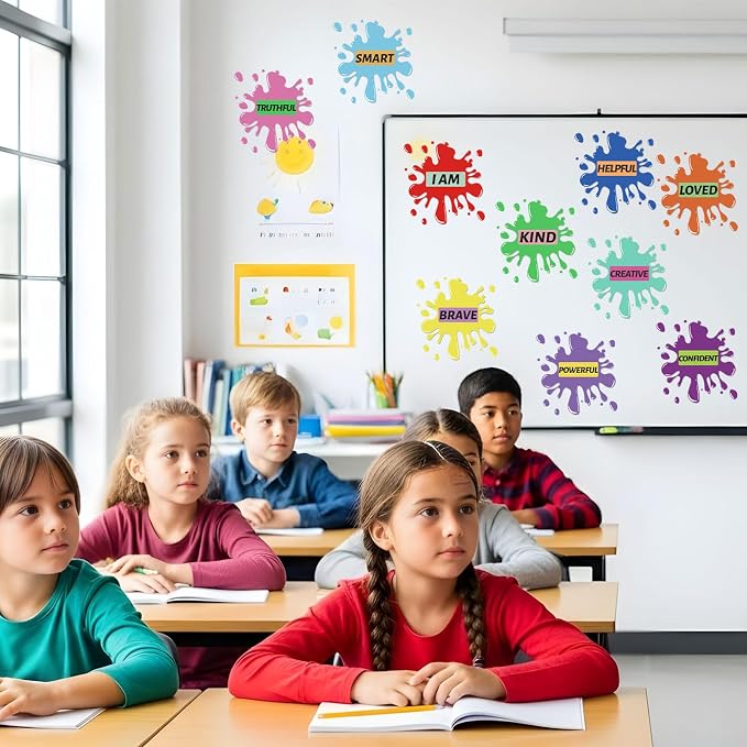 30 adhesivos de piso motivacionales para aula multicolor miniatura 5
