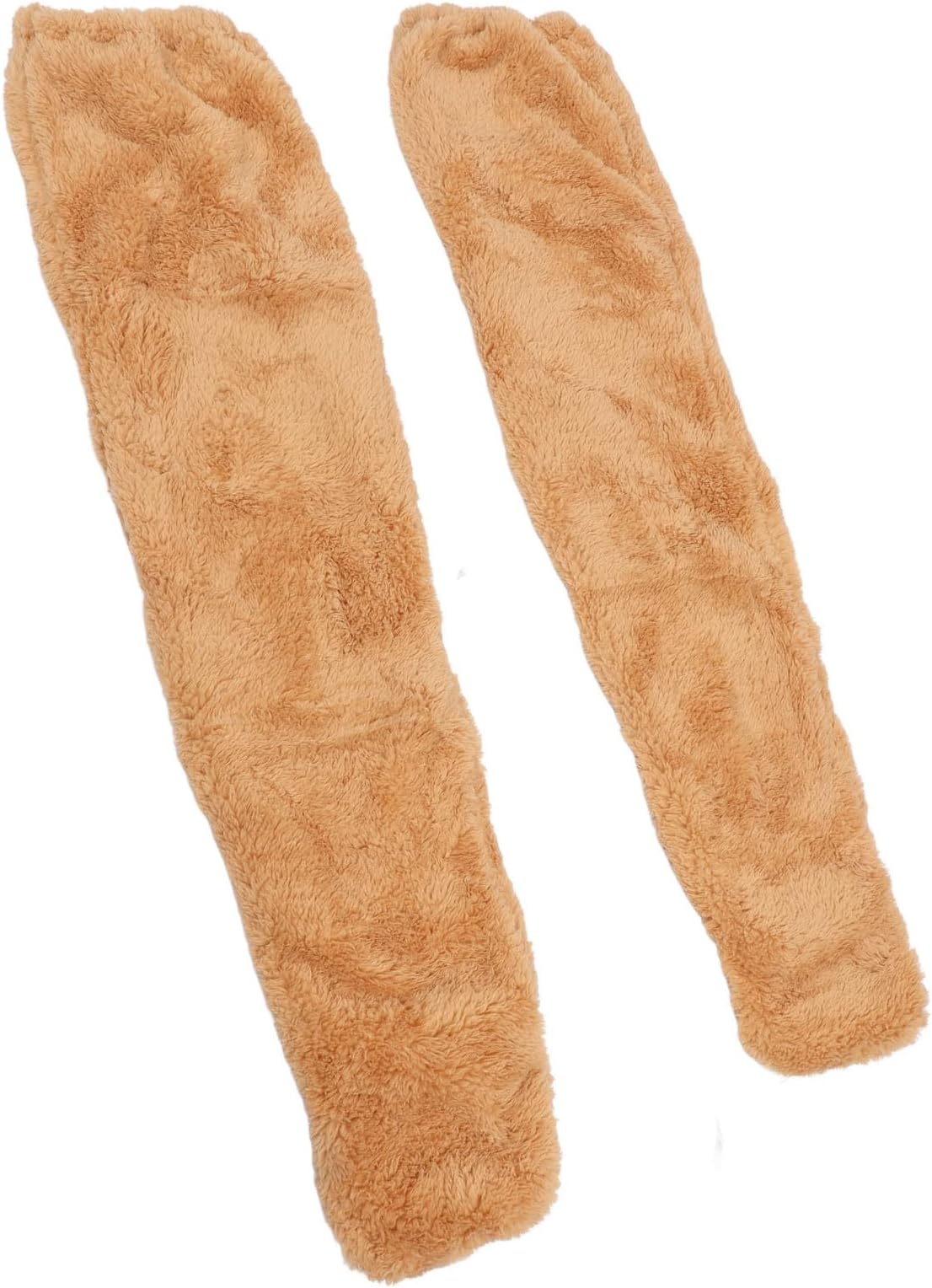Over Knee Fuzzy Socks Winter Home Sleeping Soft Thick Plush Leg Warmers for Comfort and Warmth - Ideal for Pregnant Women and Elderly, 2-Pack (Brown)