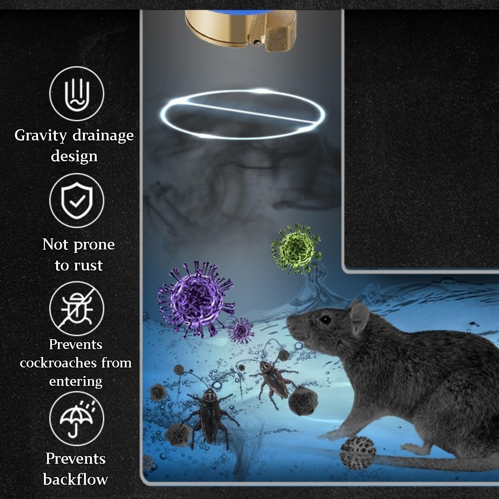 8cm de Ancho Desagüe de Suelo Diseño Hueco de Acero Inoxidable Gris Extraíble para Baño Balcón a Prueba de Olores Antibloqueo Filtro Fácil Instalación Baño Accesorios(8 * 100cm)