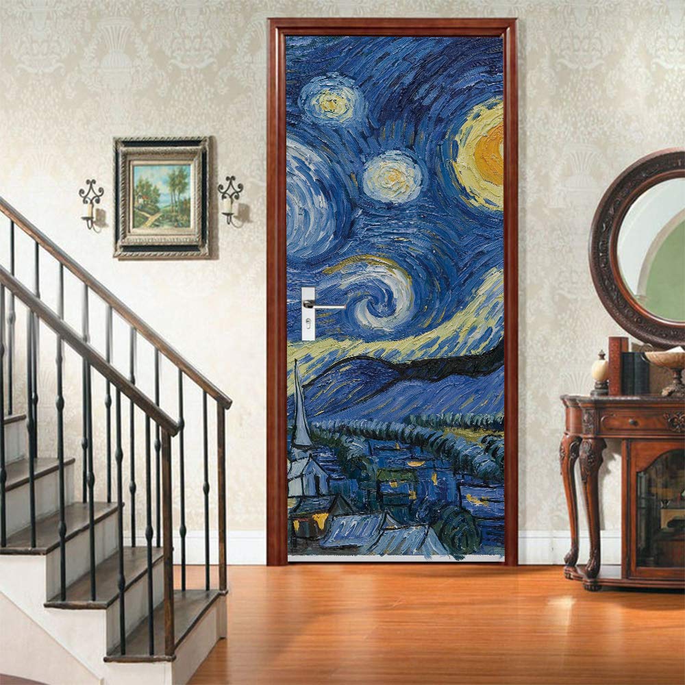 Stickers Muraux Porte Chambre 3d, autocollant mural pour chambre à coucher, décoration d'intérieur, imperméable, amovible, mise à niveau en vinyle de qualité supérieure, arc d'or arabe
