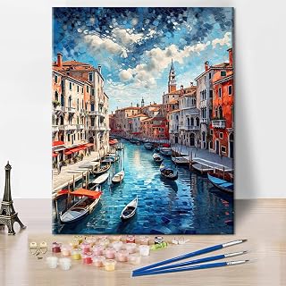 TUMOVO Adult Paint by Number, Venice, 16 x20 Inch, Acrylic, Modern, City, Non-Foldable