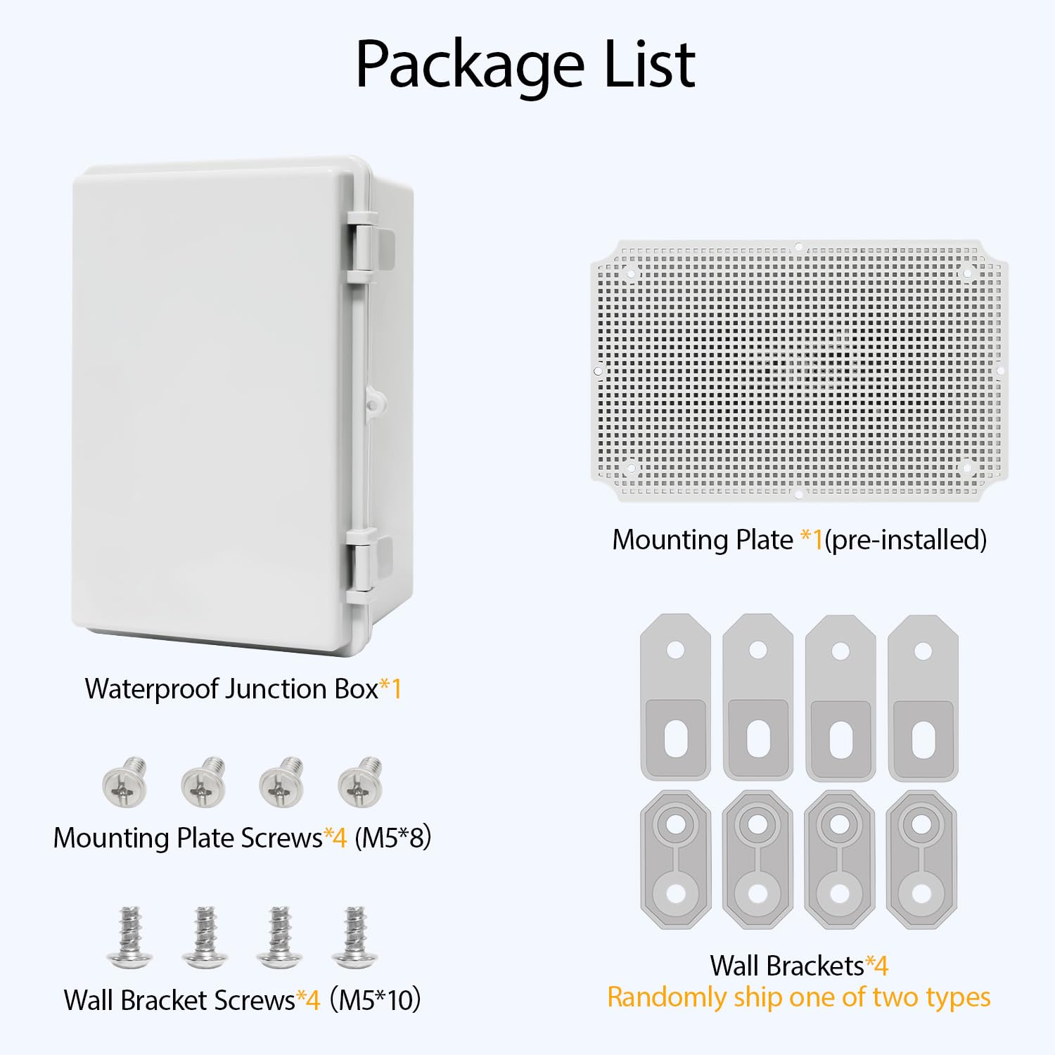 Junction Box ABS Plastic IP65 Waterproof Dustproof Universal Electrical Enclosure, Hinged Shell Outdoor and Indoor Usage Project Box11.4"x 7.5" x 5.5"(290 x 190 x 140mm), Grey