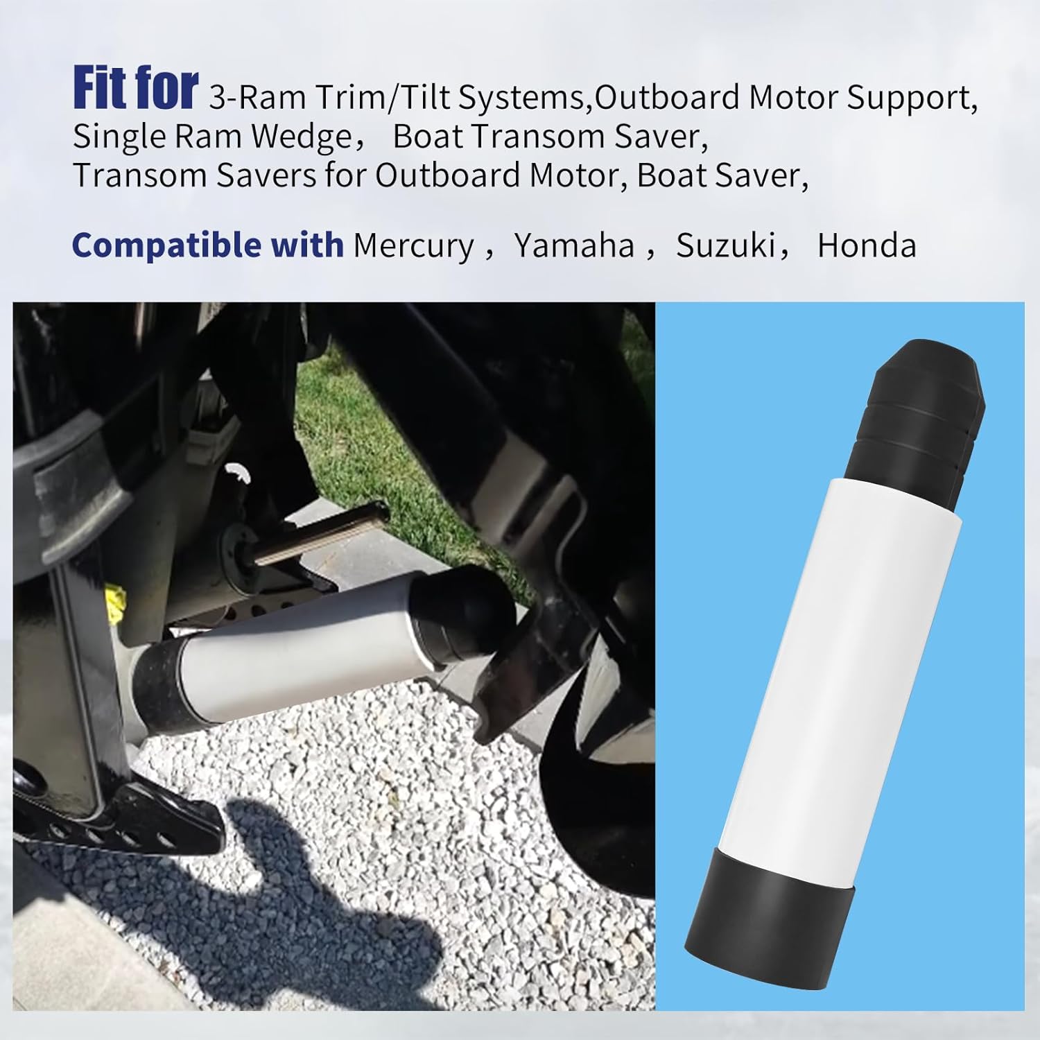Fit for 3-Ram Trim/Tilt Systems,Outboard Motor Support, Single Ram Wedge，Boat Transom Saver,Transom Savers for Outboard Motor, Boat Saver, compatible with Mercury,Yamaha,Suzuki,Honda,Summer products