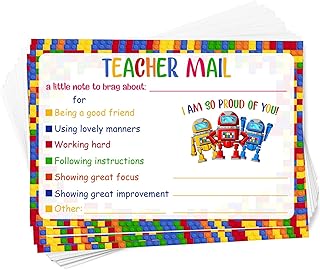 50PCS Children Boys Birthday Party Invitations Building Blocks Party Supplies, Stacking Block Bricks Invitation Cards Birthday Decorations