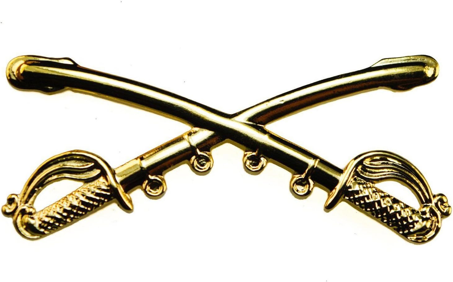 HMC US Army Cavalry Crossed Saber Badge,Gold,Large