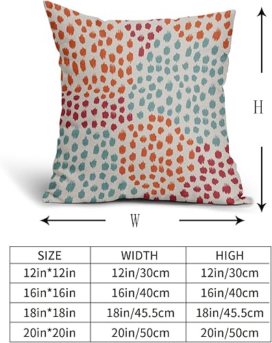 Miniatura 5 de Juego de 2 fundas de almohada de color azul, naranja y rojo de 18 x 18 pulgadas, con diseño de puntos artísticos de colores otoñales, fundas