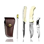Best.Buy.Damascus1 Damascus knife - Pocket Folding Knife - Blue Wood Handel - damascus Knife - Damascus Pocket knife - Knife for Men - Knives - Good For Camping Hunting knife men - Mens Gift (Camel)