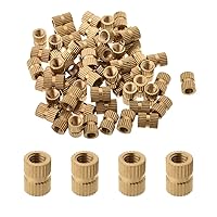 Vista 26 de MroMax Tuercas de inserción moleteadas M3, rosca hembra M3x10x5mm Tuercas de incrustación de cobre métricas a través de roscado prensado encajar