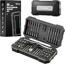 Saker 66 in 1 Magnetic Screwdriver Set Portable Multi Bit Ratcheting Screwdriver Kit with Detachable Handle for Home Electronics,Computer,Furniture, Bike,DIY,Gifts