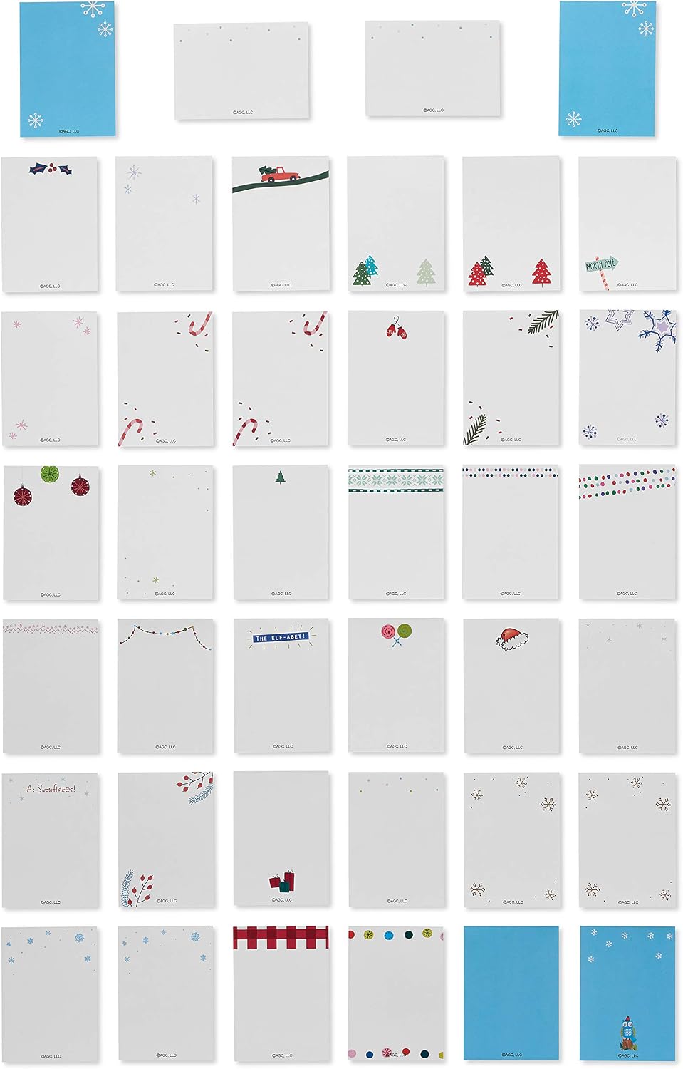 American Greetings Mini Christmas Cards for Kids Lunch Boxes, Holiday Cheer (40-Count)