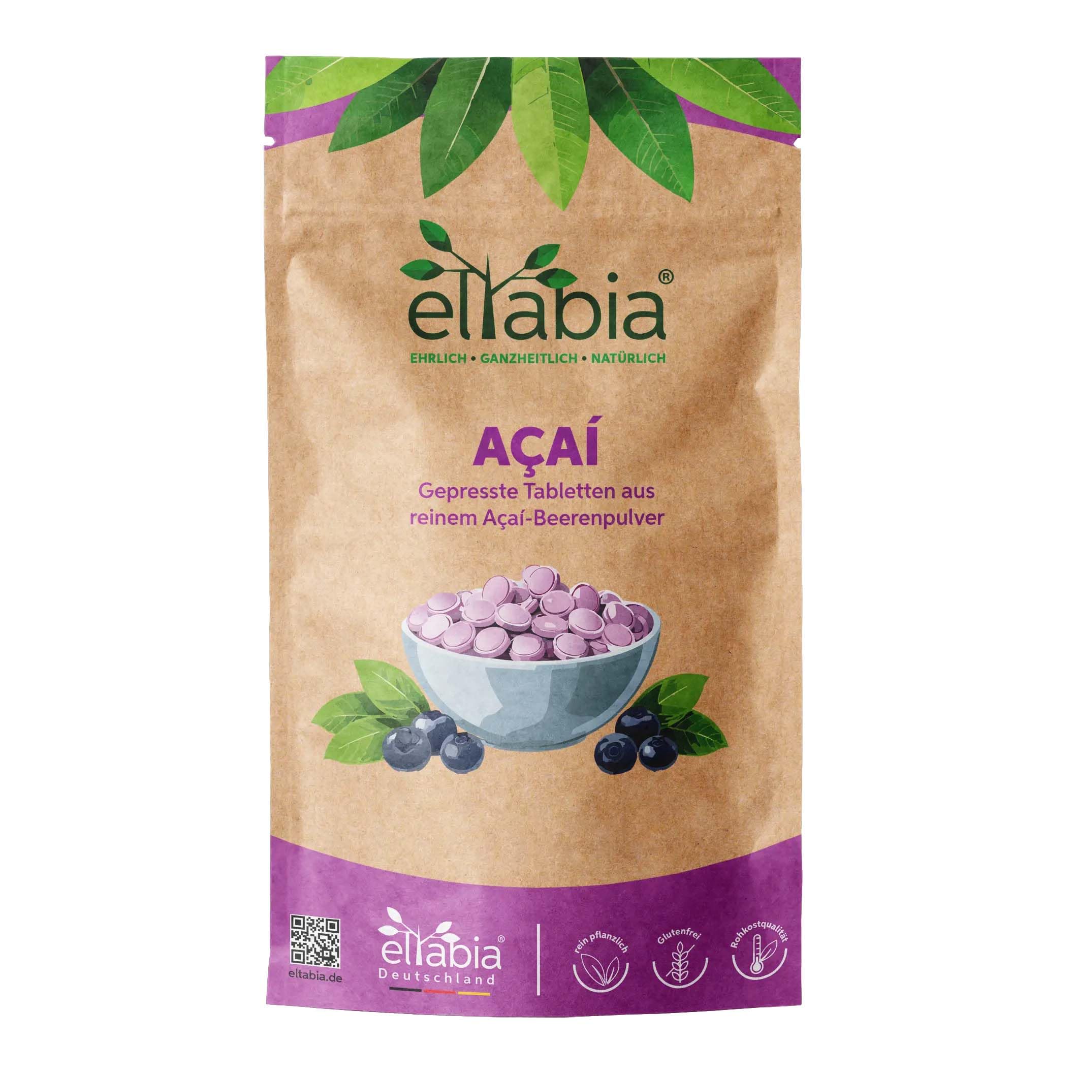 Acai Tabletten 2000 Presslinge | Hochdosiert 5000mg Tagesdosis | Rohkost 100% reine 250mg Tabs | 100% rein ohne Zusatzstoffe in Premiumqualität