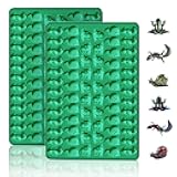 2 PCS Animal Silicone Molds, 104 Cavity Frog, Lizard, Snails Shaped Mini Silicone Molds for Baking Biscuits, Cookie,Candy, Chocolate, Jelly,Ice Cube,Pet Dog Treats Mold