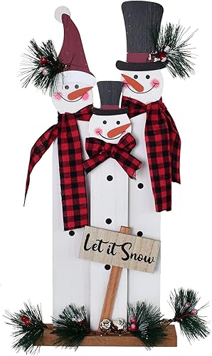 Miniatura 8 de Decoración de mesa de Navidad de madera, letrero decorativo de muñeco de nieve de madera, centros de mesa de Navidad, decoración de vacaciones de