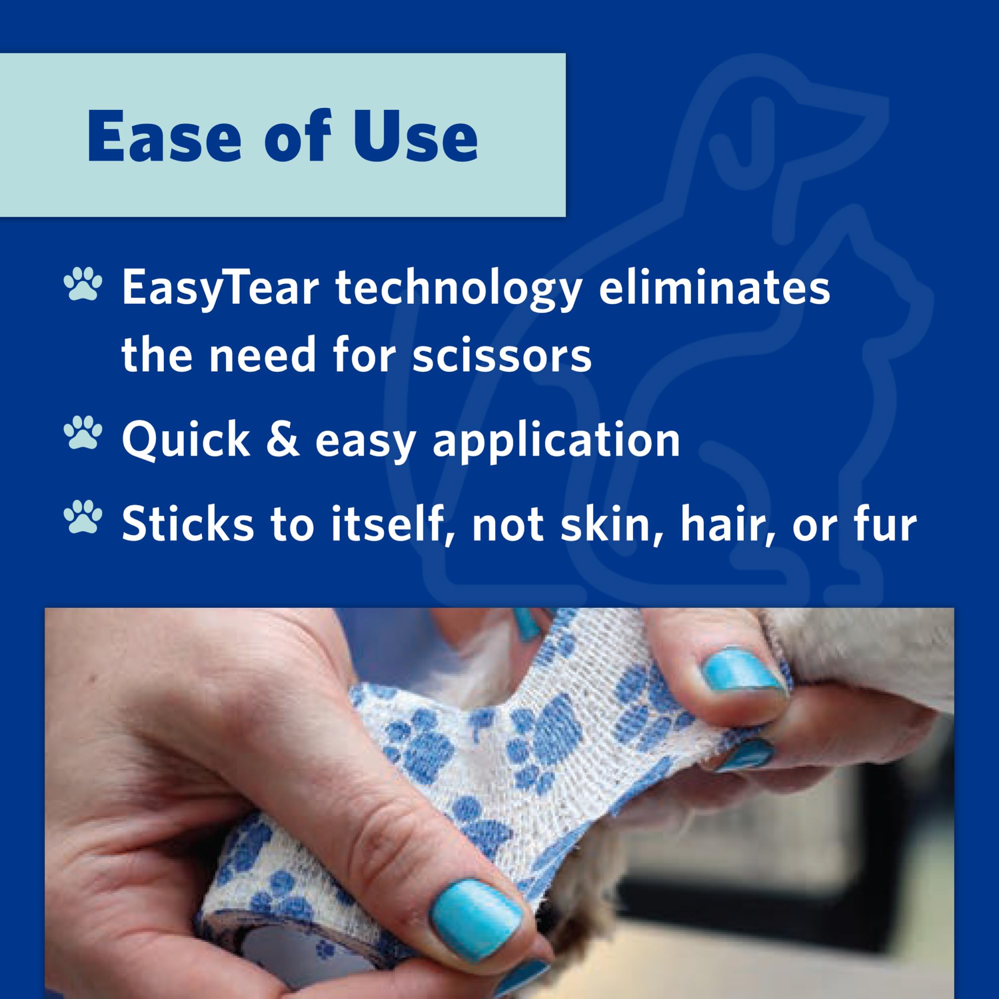 OVIK Health PetFlex No Chew - Vendaje elástico flexible autoadherente para el cuidado de heridas - Envoltura de primeros auxilios para animales pequeños como perros, gatos y otras mascotas - 2