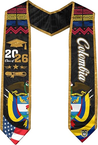 Colombian American Flag Graduation Sash 2025, Colombia Graduation Stole 2025, Colombian Graduation Sash 2025 1