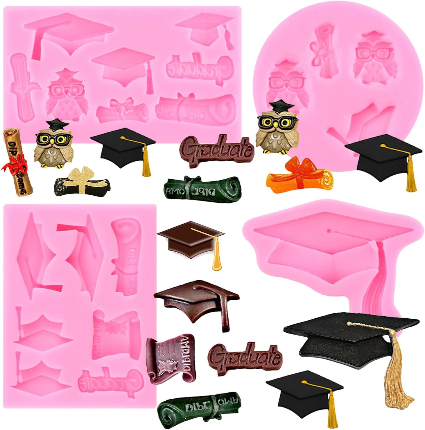 MIYAHOUSE Graduation Molds Silicone Graduation Fondant