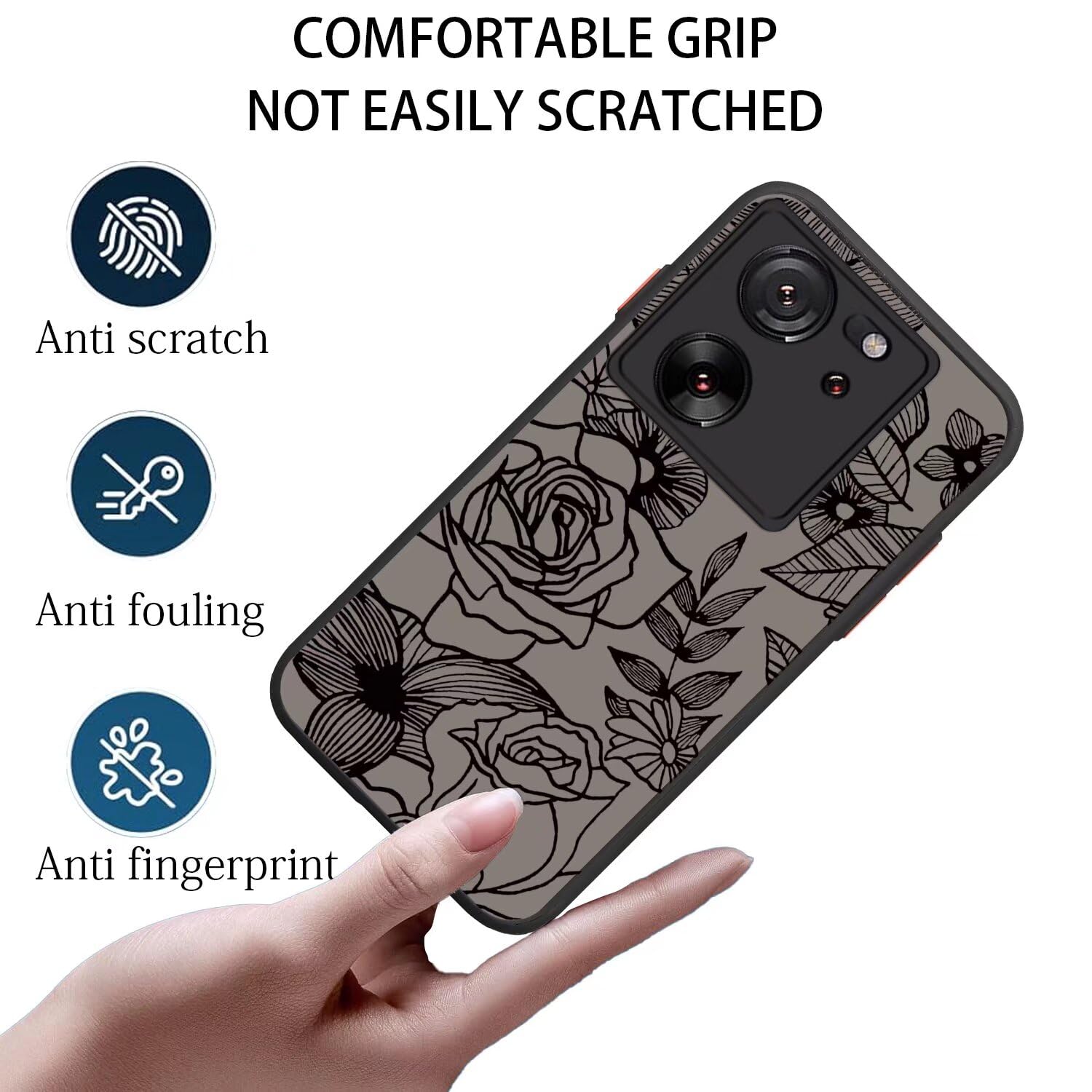 PanXCase Cover per Xiaomi Redmi Note 13 5G - Custodia 3D Heart Disegni Cute Silicone, Protezione Fotocamera Ragazze Donne Antiurto Antigraffio Case (Black