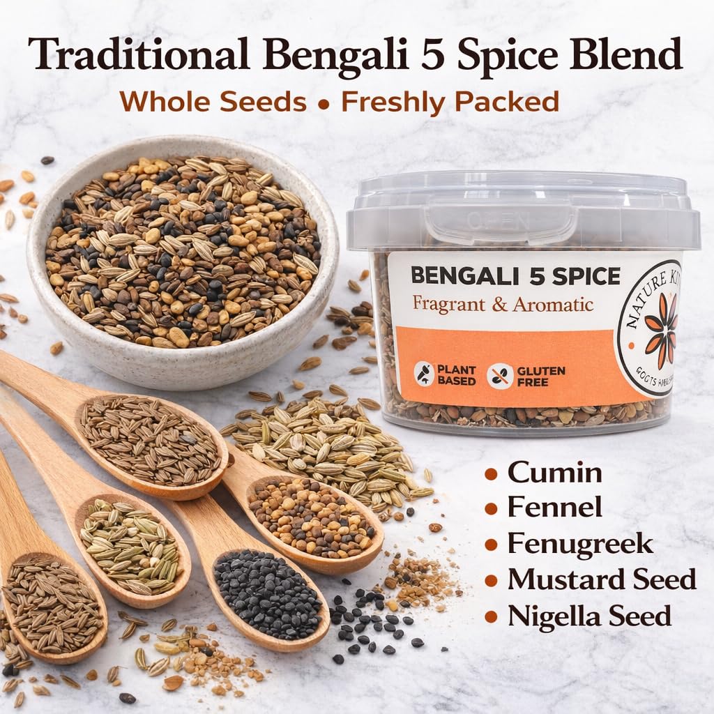 Nature Kitchen Bengali 5 Spice 65g Panch Phoran Blend, Bangla Herbs Spices, Gluten Free Vegan, Authentic Bangladeshi Seasoning for Curries Tempering Rice Dal and Everyday Cooking - 4