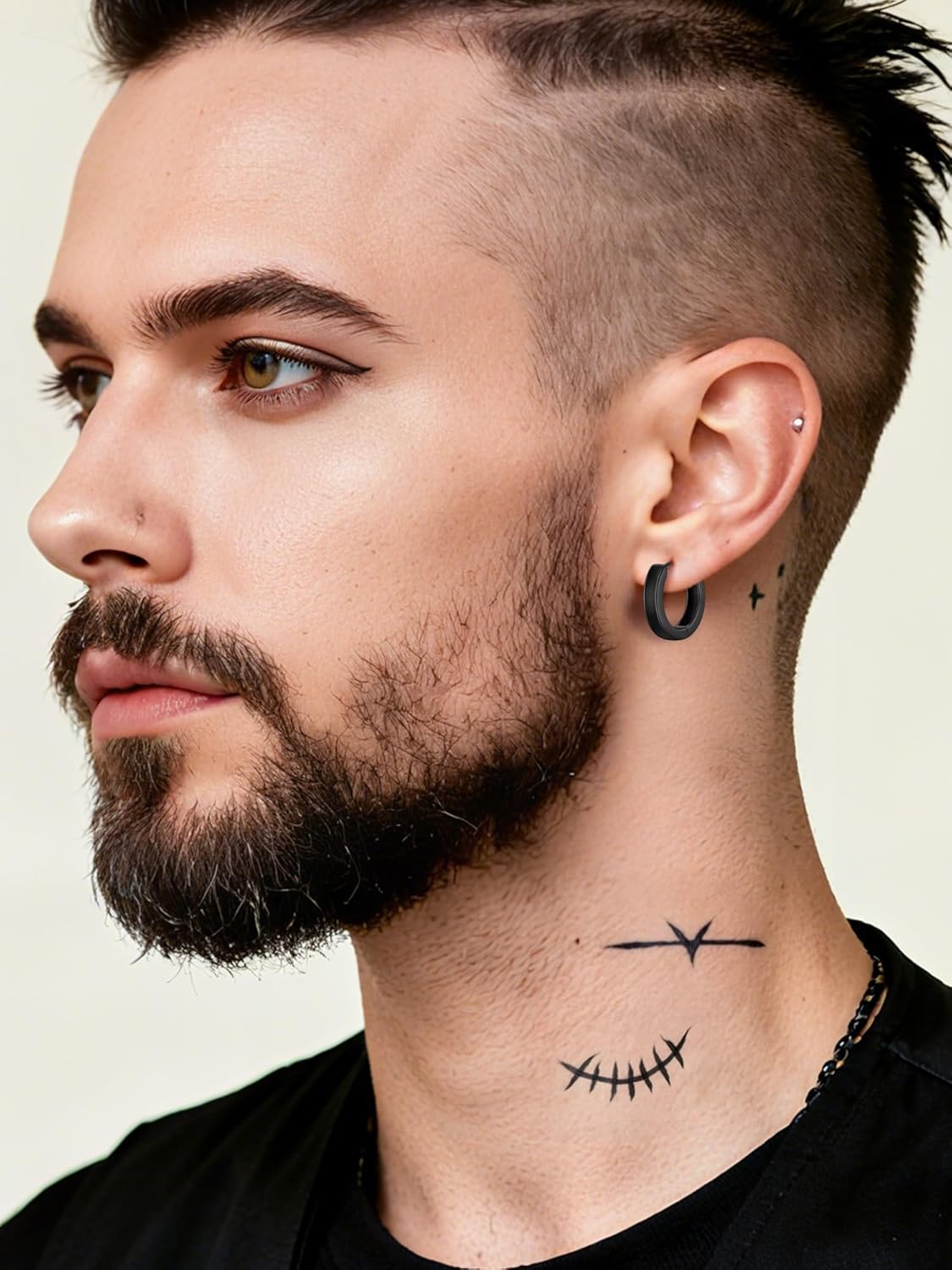 ChicSilver Hoop Earrings Men 925 Sterling Silver Mens Earrings Hypoallergenic Earrings for Men Gift for Dad - Image 2