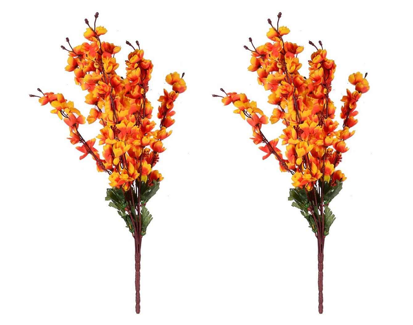 Buy SOFIX 2 Artificial Orchid Flowers Peach Blossom Flower Bunch for