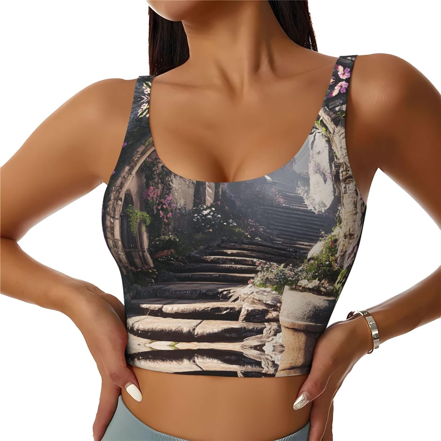 Fairytale Garden Women's Sports Bras - High Support Workout Tops for Women