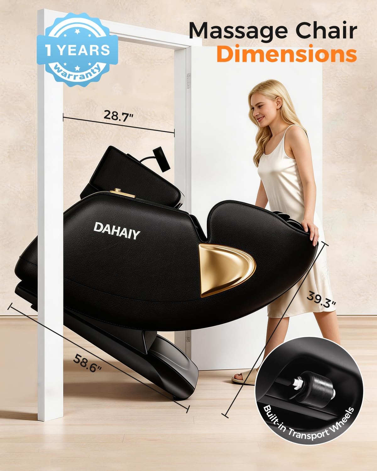 𝟐𝟎𝟐𝟔 𝐍𝐞𝐰 𝐔𝐩𝐠𝐫𝐚𝐝𝐞 3D Massage Chair Full Body, AI voice control, PU Leather Zero Gravity Heated Back Foot Hand Massage Recliner Chairs, Living room furniture,Office,Portable - Black