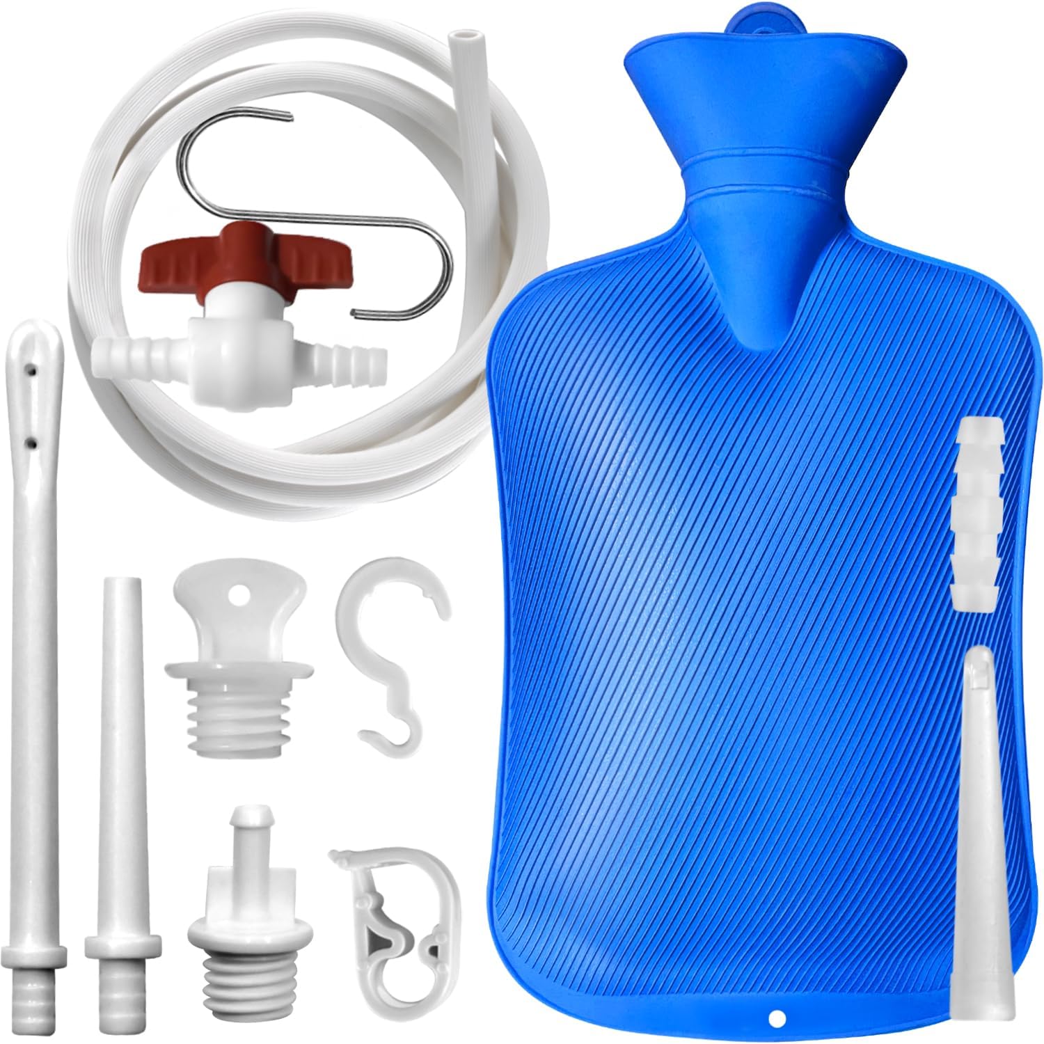 2 L Enema Bag Home Enema Kit with 3 Enema Tips,60 inch Long