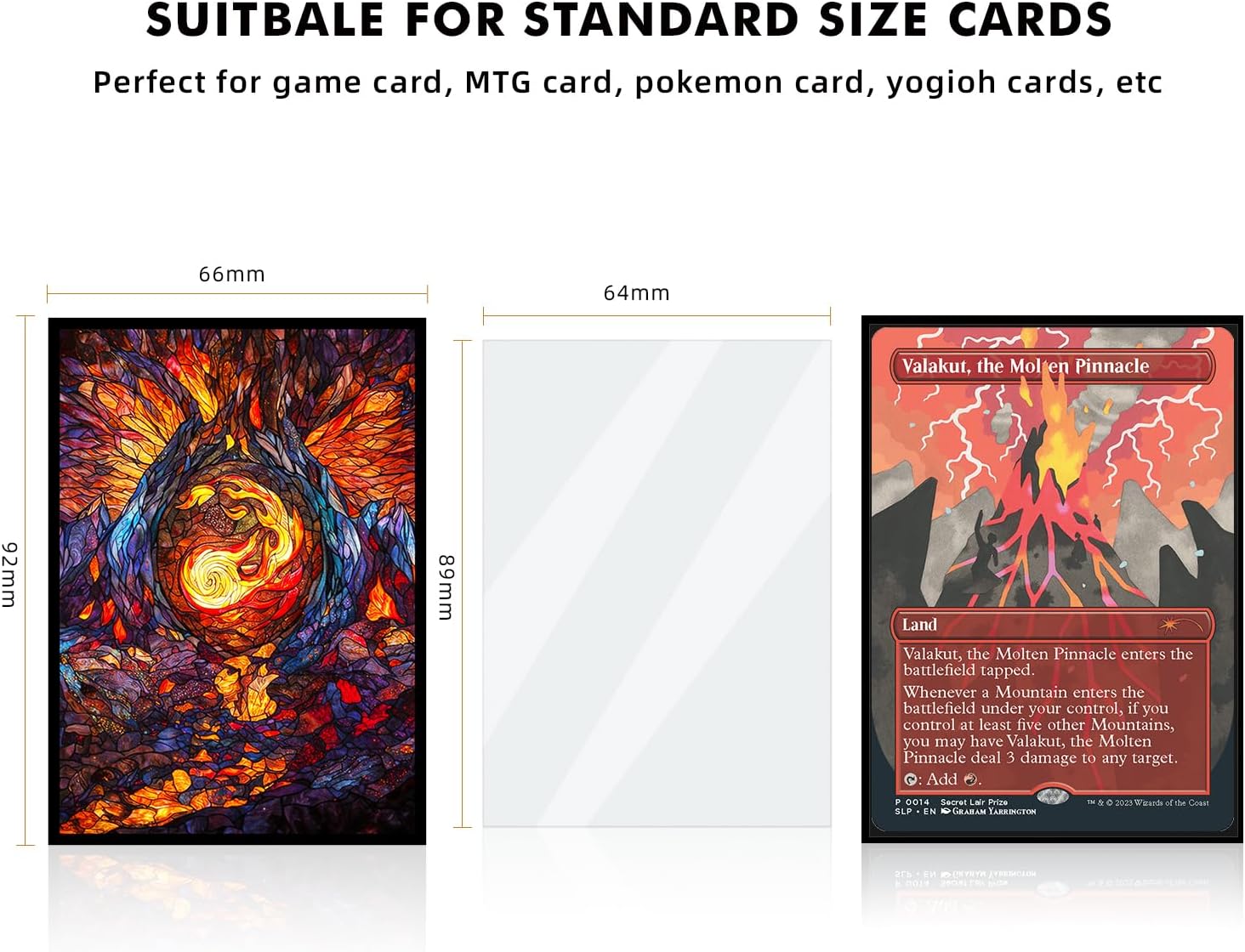 Katomula 100 MTG Card Sleeves with 100 Inner Sleeves, Textured Back Art Sleeve, Fit Standard Size Cards - Mountain
